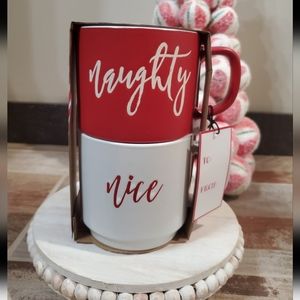 Holiday Naughty and Nice Mugs-NWT